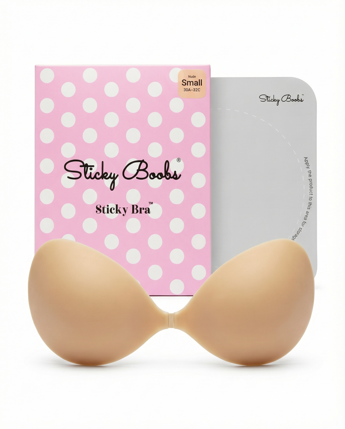 Sticky Bra talla Pequeña (30A–32C) con su caja de lunares y lámina protectora